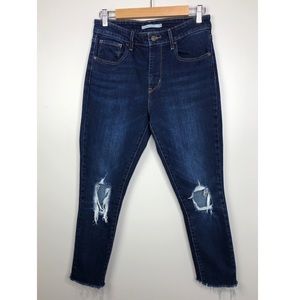 Levi’s 721 High Rise Busted Knee Skinny Jeans